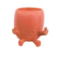 Funny orange resin flower pot statue with middle finger gesture for garden decor - Red