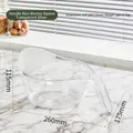 Transparent rice washing basket with handle and integrated strainer for kitchen use - Transparent Silver