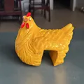 Creative yellow hen resin garden ornament for outdoor fence decoration and home art - Yellow