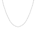 High-quality S925 sterling silver lip chain necklace with reflective high polish finish - Lip Chain Only (Without Pendant) / 925 Silver / White Gold