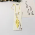 Elegante collana in acciaio inossidabile 304 placcata oro con pendente a foglia - Stile Foglia Squisito / 40cm+6cm