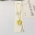 Squisita collana con ciondolo a foglia di monstera dorata in acciaio inossidabile 304 - Stile Foglia di Monstera / 40cm+6cm