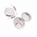 Detailed dimensions of the round stainless steel photo locket pendant measuring 33x30mm - yy020