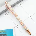 Minimalist floral ballpoint pen with pink flower pattern and rose gold accents - 1.0mm Bullet Tip / Style A Small Flower Pink