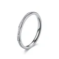 Simple women's titanium steel ring with elegant frosted finish in silver tone. - Size 5 / 2mm / Steel