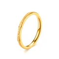 Minimalist rose gold titanium steel ring with an elegant frosted finish for daily wear - Size 5 / 2mm / Gold