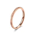 Minimalist rose gold titanium steel ring with a frosted sandblasted finish for women. - Size 5 / 2mm / Rose Gold
