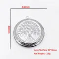 Silver round stainless steel Tree of Life engraved photo locket pendant for DIY jewelry - Large Tree of Life Round Style (YY008)