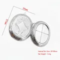 Vintage oval stainless steel photo locket pendant with dimensions and weight info - Large Retro Relief Oval Style (YY009)