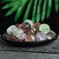 Polished natural mixed crystal tumbled stones for home decoration and chakra healing - Fluorite (2-3cm) / 100g Pack