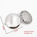 Round stainless steel photo locket with filigree lid and 19x19mm inner slot - Hollow Floral Round Style (YY015)