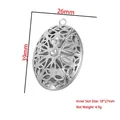 Stainless steel floral oval locket pendant with size and weight specifications - Hollow Pattern Oval Style (YY017)