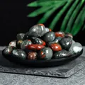 Polished natural grey and red tumbled stones for crystal healing and home decor - Bloodstone (2-3cm) / 100g Pack
