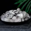 Polished natural tourmalinated quartz tumbled stones for crystal healing and decor - Tourmalinated Quartz (2-3cm) / 100g Pack