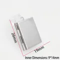 Silver stainless steel book shaped photo locket pendant with dimensions 26x19mm and 9x14mm - Book Shape Square Style (YY023)