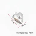 Premium stainless steel heart-shaped photo locket pendant with 15mm by 13mm size - Extra Small Plain Heart Style (YY025)