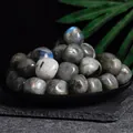 Polished natural labradorite tumbled stones with blue and gold flashes for healing decor. - Labradorite (2-3cm) / 100g Pack