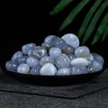 Polished blue lace agate tumbled stones for home decor and healing crystals. - Blue Lace Agate (2-3cm) / 100g Pack