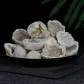 Natural white crystal geode cluster stones on a black plate for home decor and healing - Agate Geode (3-4cm) / 1 Piece Pack