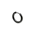 Minimalistische gepolijste zwarte roestvrijstalen ronde huggie hoop oorbel voor elke dag - 2.0*8 Zwart