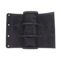 Black PU leather 3-slot watch roll travel storage case with soft velvet interior - 3 Slots / Black Saffiano Pattern