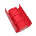 Luxury red PU leather three-slot watch roll organizer for safe storage and travel - 3 Slots / Red Saffiano Pattern