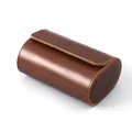 Professional brown PU leather watch travel case with three slots for watch storage - 2 Slots / Brown Smooth Texture