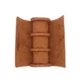 Premium 3-slot brown soft suede watch roll organizer for travel and home storage use - 3 Slots / Brown