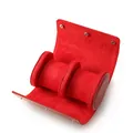 Premium red 3-slot watch roll storage case with soft velvet interior for travel and display - 2 Slots / Red Saffiano Pattern