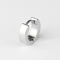 Minimalist silver stainless steel huggie hoop earring featuring a high polish finish - 4*9mm / Steel