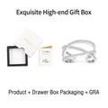 Elegant S925 sterling silver moissanite ring set with gift box and official GRA report - US 7 / Full Moissanite Ring + Drawer Box + GRA Certificate