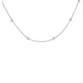 Elegant minimalist silver bead chain necklace with high-polished round beads and fine links - 38+5cm Large Rice Bead Necklace / Silver