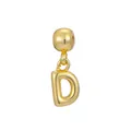 Detailansicht eines goldenen Buchstaben-D-Anhängers mit glänzendem Bubble-Design für Ketten - Nur Anhänger (Ohne Kette) / Gold (Anfangsbuchstabe D)