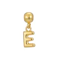 Detailed close-up of a golden bubble design letter E charm pendant with a glossy metallic finish - Pendant Only (Without Chain) / Gold (Initial E)