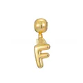 Elegant gold-plated bubble letter F pendant charm for personalized DIY jewelry designs - Pendant Only (Without Chain) / Gold (Initial F)