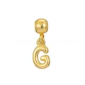Detail view of gold bubble letter G charm for DIY necklace or bracelet - Pendant Only (Without Chain) / Gold (Initial G)