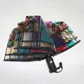 Automatic three-fold transparent umbrella featuring a vibrant stained glass pattern design - Automatic / Stained Glass Pattern