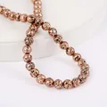 Perle tonde in pietra lavica naturale placcata oro rosa per la creazione di gioielli - 4mm / Rame rosso antico