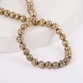 Perle di pietra lavica naturale placcate in oro per la creazione di gioielli - 4mm / Oro KC Antico
