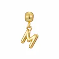 Elegant gold-tone 3D bubble letter M pendant charm for DIY jewelry making and necklaces - Pendant Only (Without Chain) / Gold (Initial M)