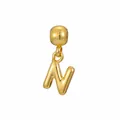 Elegant gold bubble letter N pendant charm for DIY minimalist necklaces and jewelry - Pendant Only (Without Chain) / Gold (Initial N)