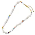 Collier de perles colorées avec perles d'eau douce baroques et chaîne d'extension dorée - Style de Perle de Rocaille Colorée Perle Artificielle Baroque (B-N24010201A)