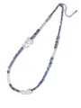 Collier bohème en pierres semi-précieuses bleues, perles et cristaux transparents - Style Asymétrique Sodalite Bleue et Cristal Blanc (B-N24040803A)