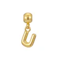 Elegant gold bubble letter U pendant for DIY minimalist necklace and jewelry accessories - Pendant Only (Without Chain) / Gold (Initial U)