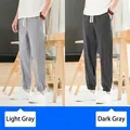 Jogging décontracté pour homme en coton et lin en variantes gris clair et gris foncé - Gris Clair et Gris Foncé