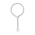 Collana Y cubana argento stile punk con anello scorrevole a cuore e pendente cuore - Standard / Cuore d'Argento (10mm 85cm)
