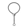 Questa collana punk nera Cuban Y ha un anello scorrevole a forma di cuore traforato - Standard / Cuore Nero (10mm 85cm)