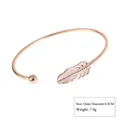 Elegante roségouden veer open armband voor dames, minimalistische modieuze stijl - Stijl 1 Roségoud Normaal