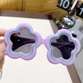 Lunettes de soleil violettes en forme de fleur pour enfants avec verres foncés - Violet