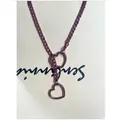 Purple heart sliding Y-shaped Cuban chain necklace variant for a trendy punk style - Standard / Pink Heart (8mm 65cm)